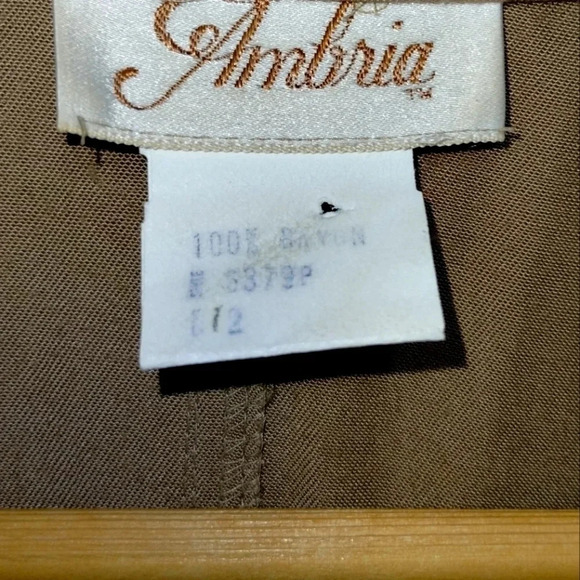 Vintage Ambria Trench Coat with Striped Belt in Tan size 12 - Picture 3 of 5